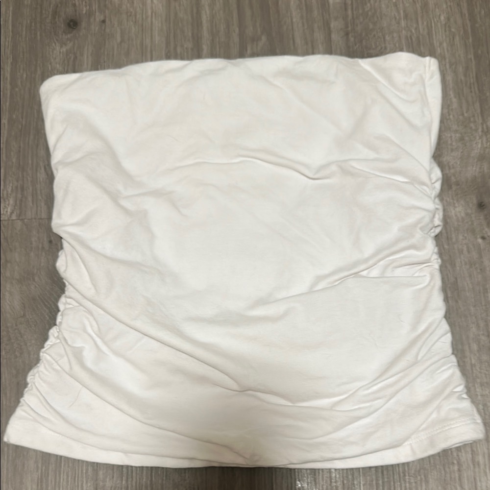 Abercrombie White Ruched tube top